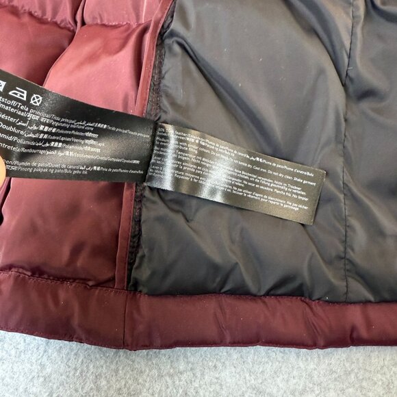 Jack Wills Down Fill Puffer Vest Gilet Red Pink Chevron Womens Size UK 12 US 8 - Picture 10 of 13